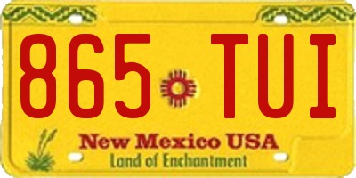 NM license plate 865TUI