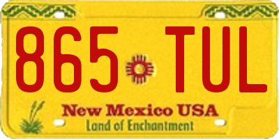 NM license plate 865TUL