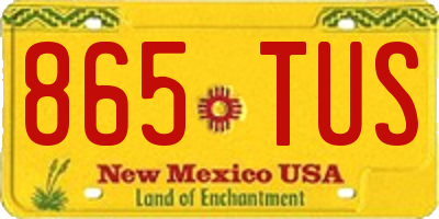 NM license plate 865TUS