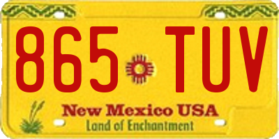 NM license plate 865TUV