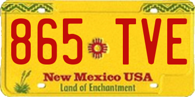 NM license plate 865TVE