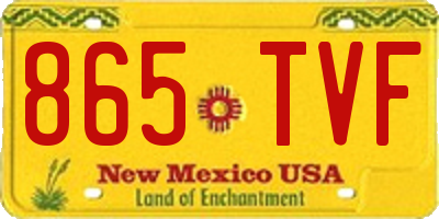 NM license plate 865TVF