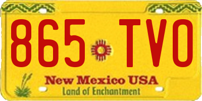 NM license plate 865TVO