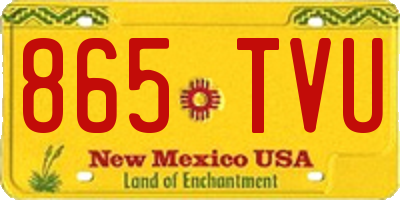 NM license plate 865TVU