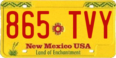 NM license plate 865TVY