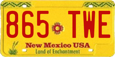 NM license plate 865TWE