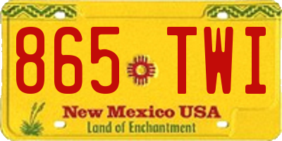 NM license plate 865TWI
