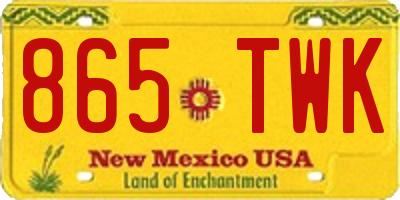NM license plate 865TWK