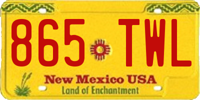 NM license plate 865TWL