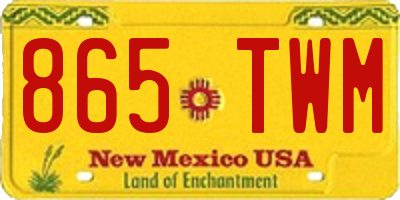 NM license plate 865TWM