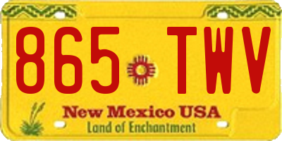 NM license plate 865TWV