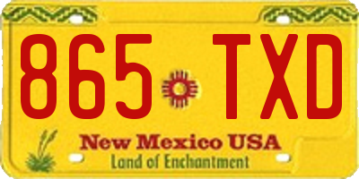 NM license plate 865TXD