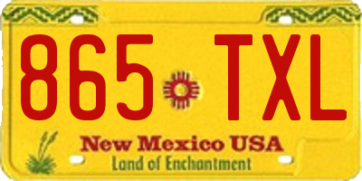 NM license plate 865TXL