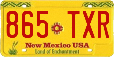 NM license plate 865TXR