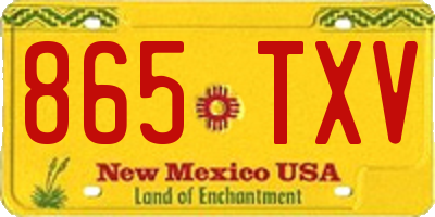 NM license plate 865TXV