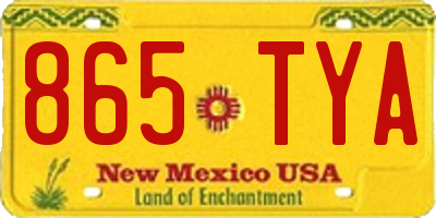 NM license plate 865TYA