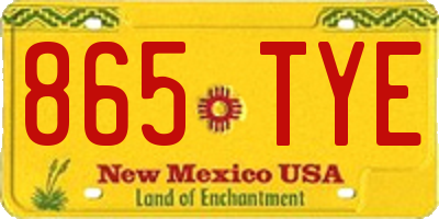 NM license plate 865TYE