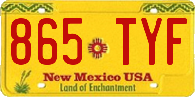NM license plate 865TYF
