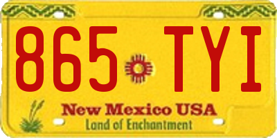 NM license plate 865TYI
