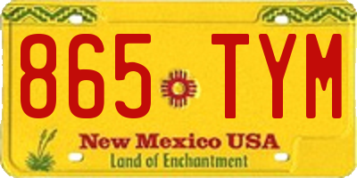 NM license plate 865TYM