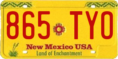 NM license plate 865TYO