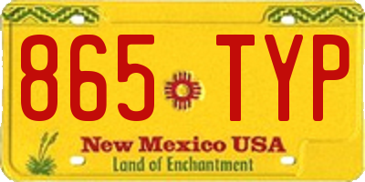 NM license plate 865TYP