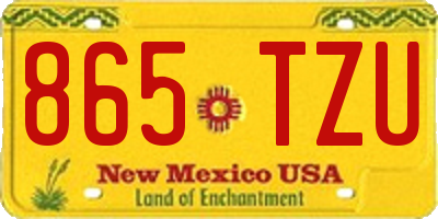 NM license plate 865TZU