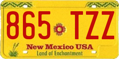 NM license plate 865TZZ