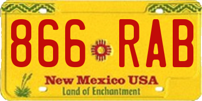 NM license plate 866RAB