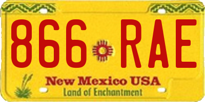 NM license plate 866RAE