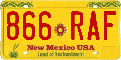 NM license plate 866RAF