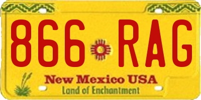 NM license plate 866RAG