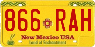 NM license plate 866RAH