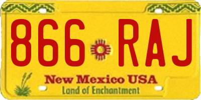 NM license plate 866RAJ