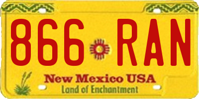 NM license plate 866RAN