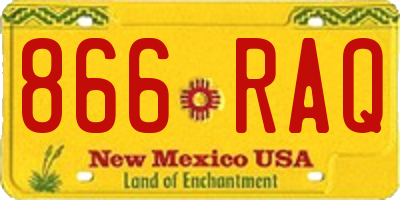 NM license plate 866RAQ