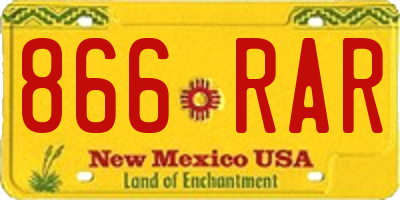 NM license plate 866RAR