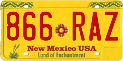 NM license plate 866RAZ