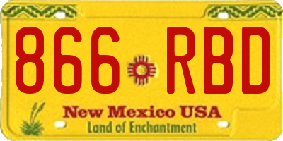 NM license plate 866RBD