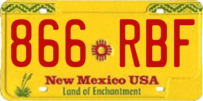NM license plate 866RBF