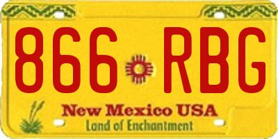 NM license plate 866RBG