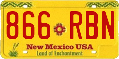 NM license plate 866RBN