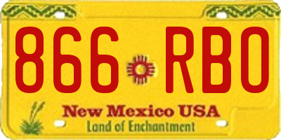 NM license plate 866RBO