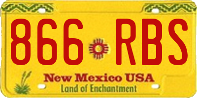 NM license plate 866RBS