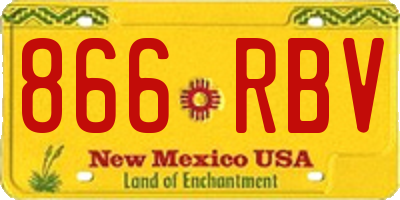 NM license plate 866RBV