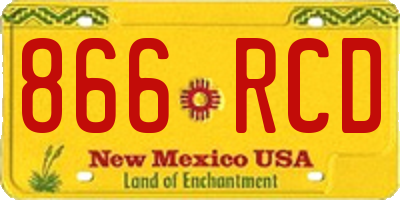 NM license plate 866RCD