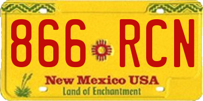 NM license plate 866RCN