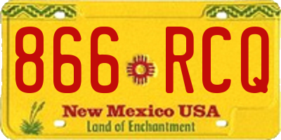 NM license plate 866RCQ