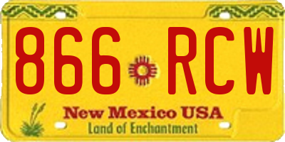 NM license plate 866RCW