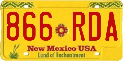 NM license plate 866RDA